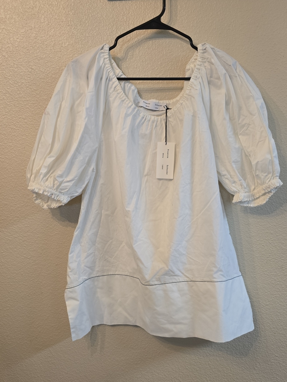 Proenza Schouler White Puff-Sleeve Tunic Top